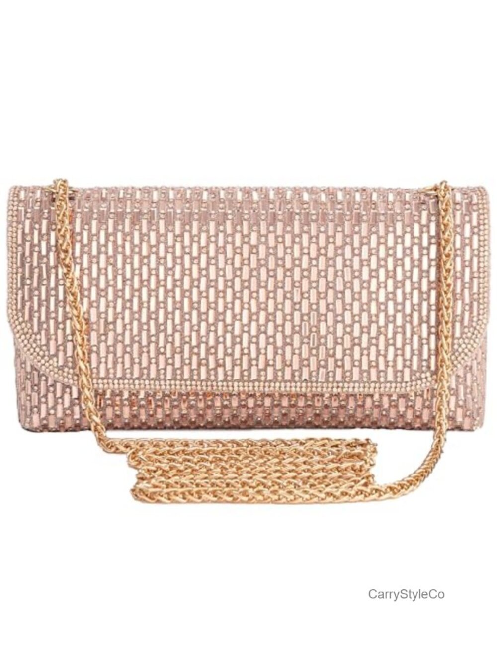 Women's Rhinestone Clutch Evening Bag with Shoulder Chain